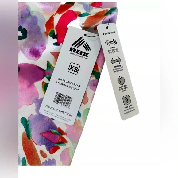 RBX Women’s Peached Tech Flex Capri Length Colorful Compression Leggings Size XS - Picture 4 of 6